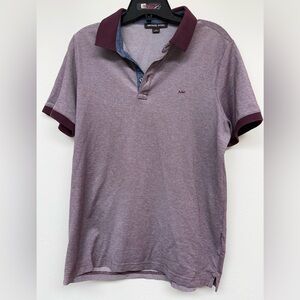 Michael Kors Men's Heather Mauve Polo with Contrast Trim